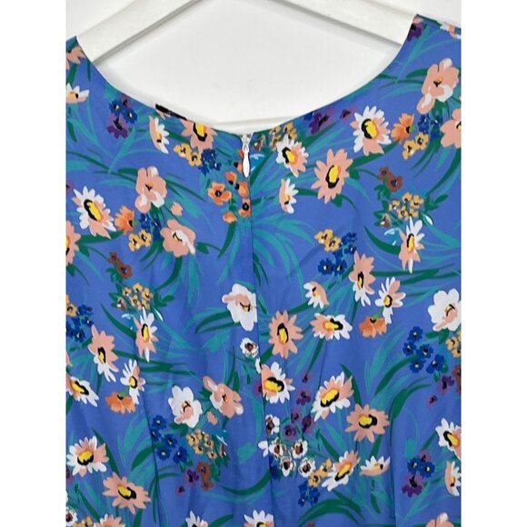 LaRoque Blue Floral Midi Dress XS NWT Ruffle Hem Romantic Cottagecore Boho - Picture 9 of 9